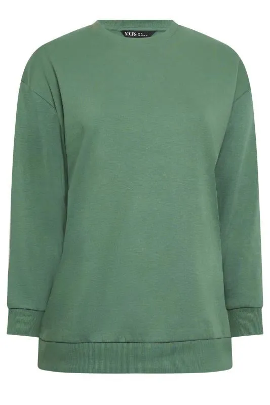 YOURS - Sweatshirt Vert en Jersey Manches Longues